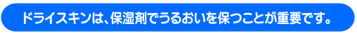 ドライスキンは、保湿剤でうるおいを保つことが重要です。
